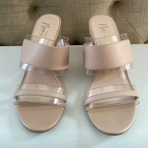 Nanette Lepore Isabel 3” heels in light pink/nude. Size 8.